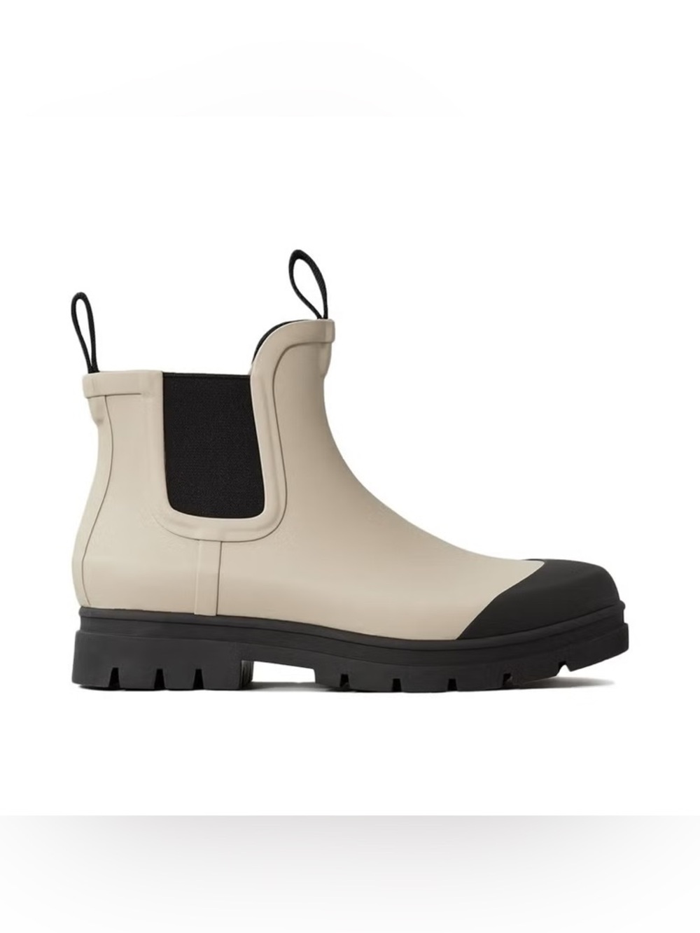 Everlane Women’s  The Rain Boot Stylish Beige Black Waterproof Pull-On Chelsea 9